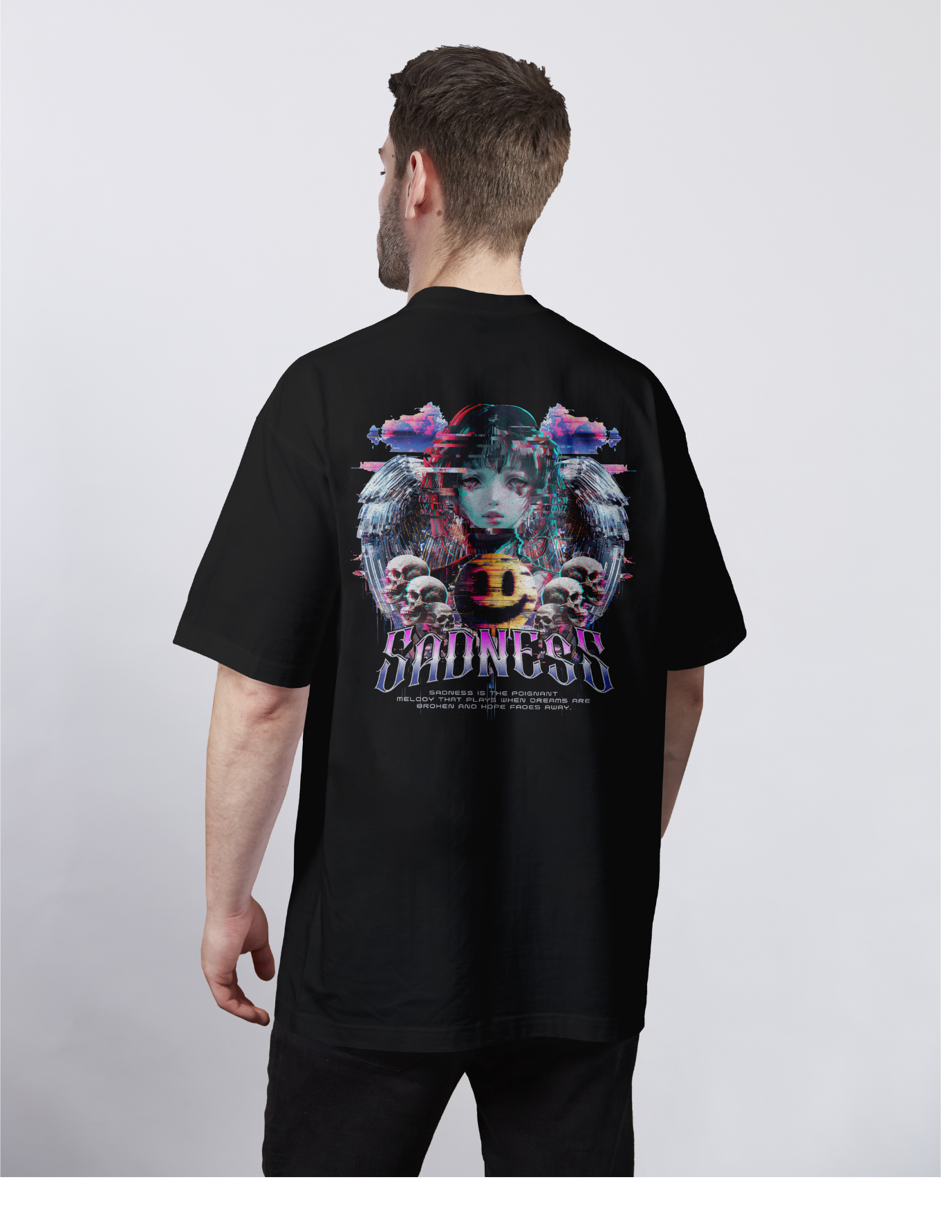 Glitched Girl: Buried Sadness Oversized Tee