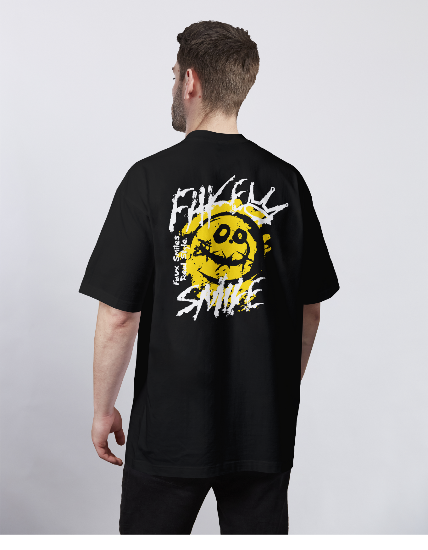 Painted Happy Smile Lies Oversized Tee