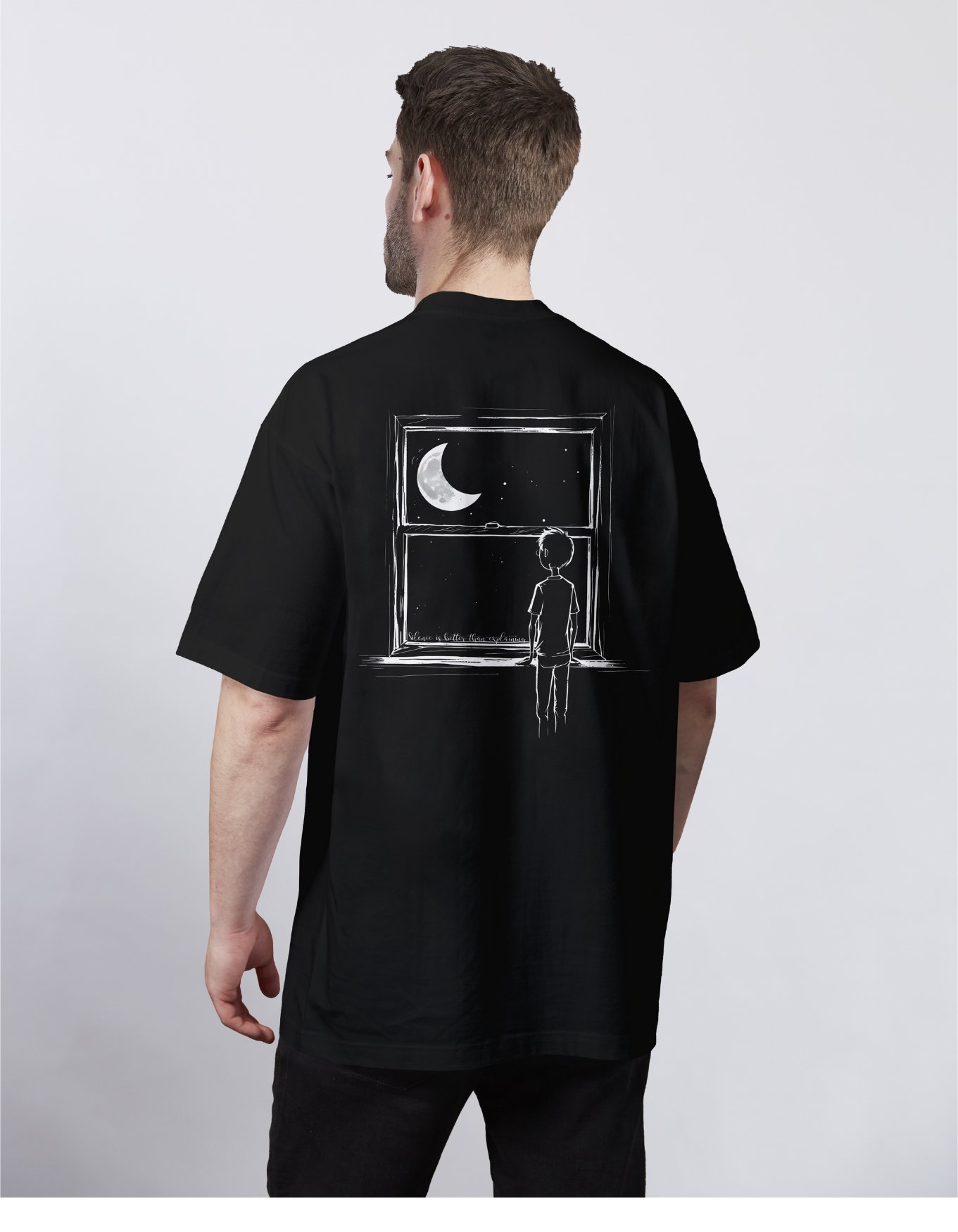 Quiet Night, Silent Gaze Oversized Tee