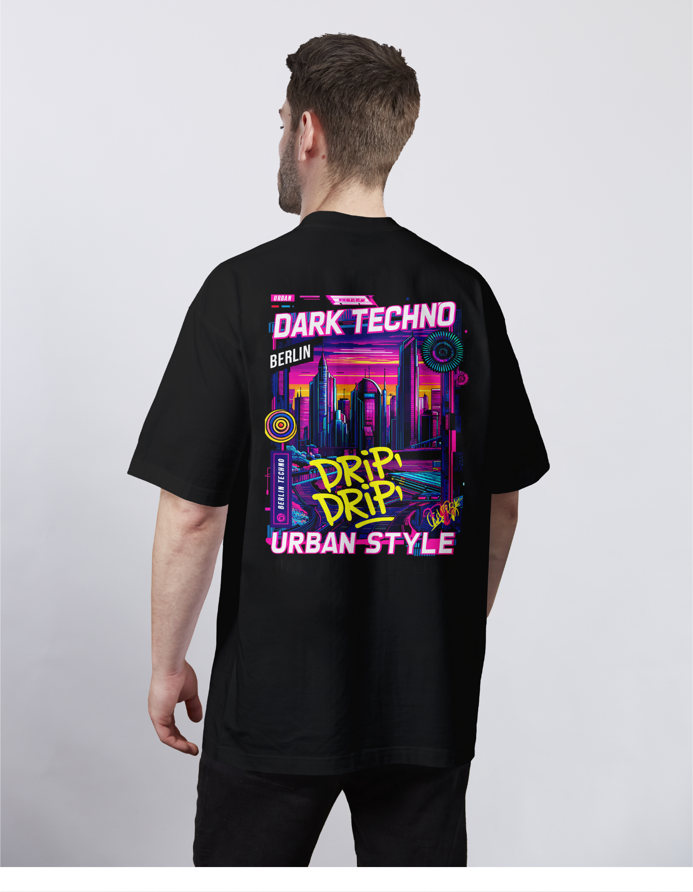 Neon Shadows Midnight Vibes Oversized Tee