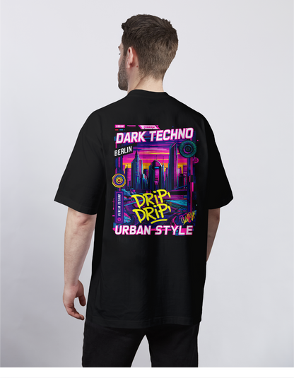Neon Shadows Midnight Vibes Oversized Tee