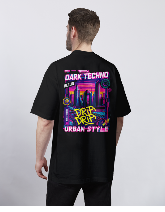 Neon Shadows Midnight Vibes Oversized Tee