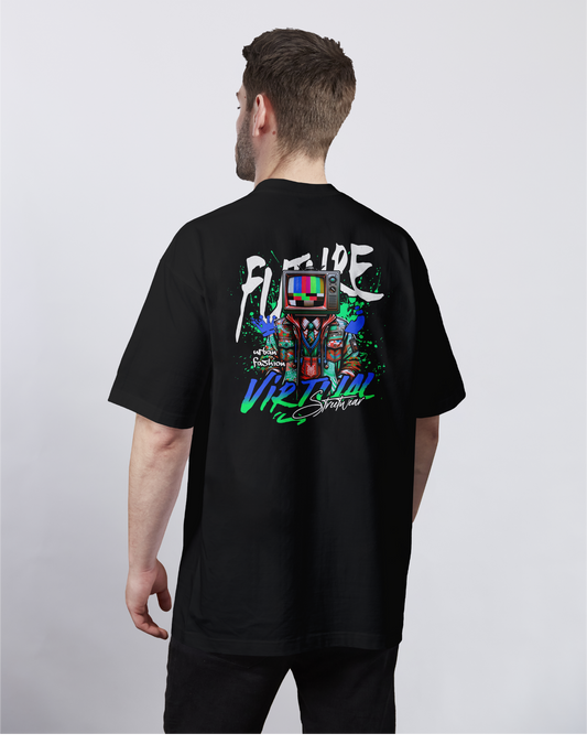Couple: Virtual Override Pixel Persona in Blue Oversized Tee