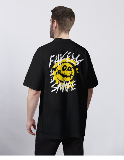 Painted Happy Smile Lies Oversized Tee