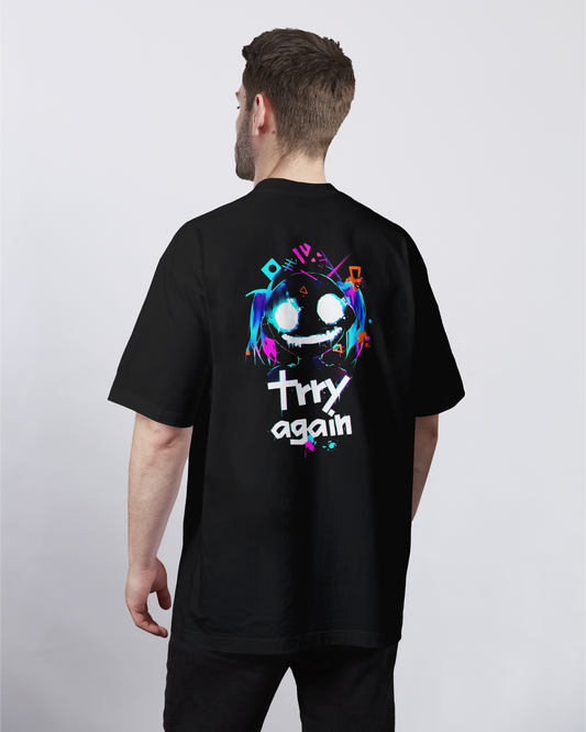 Glow & Grin Try Again Oversized Tee